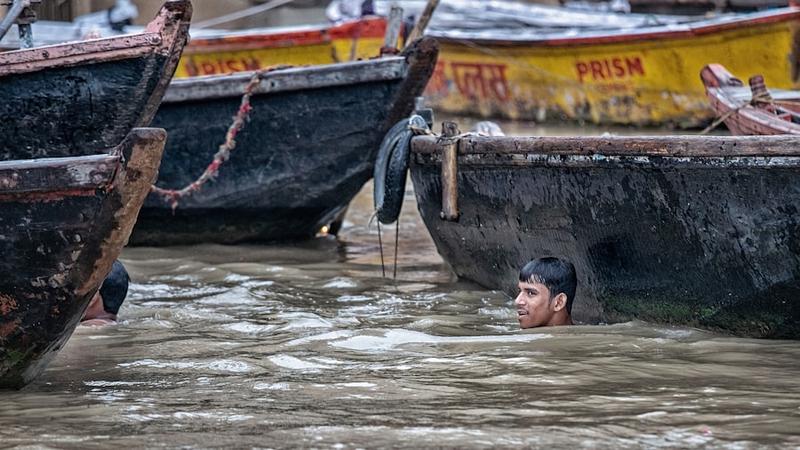 Boats on the Ganges River at Varanasi