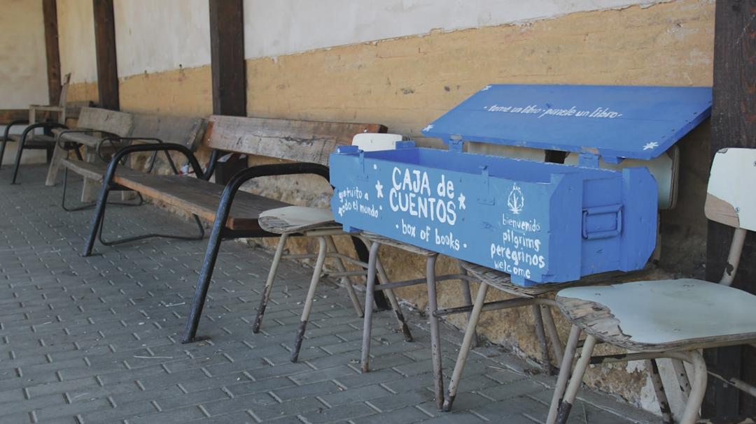 Waymark on the Camino de Santiago pilgrimage route in Spain