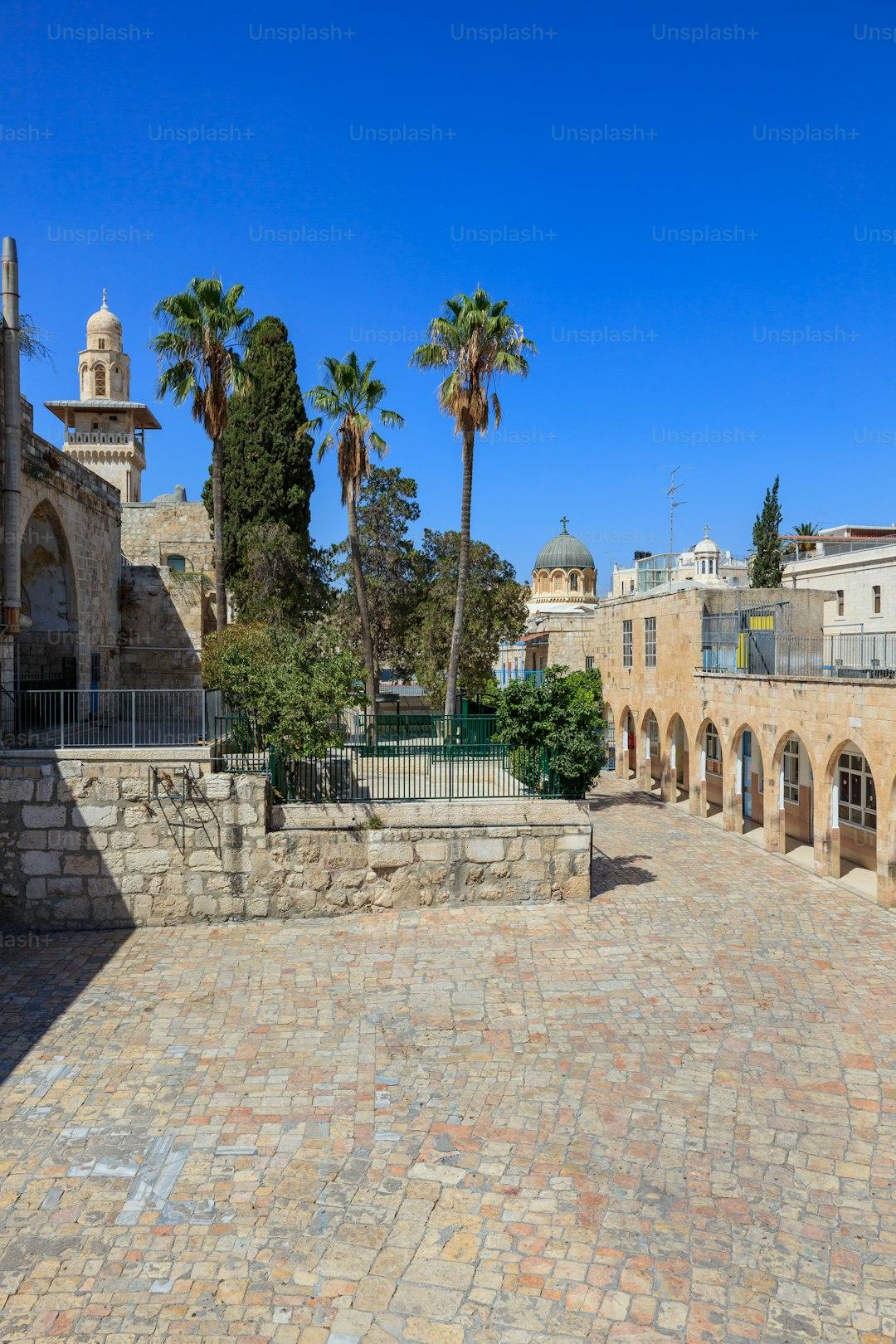 The ancient southern steps leading up to the Temple Mount in Jerusalem