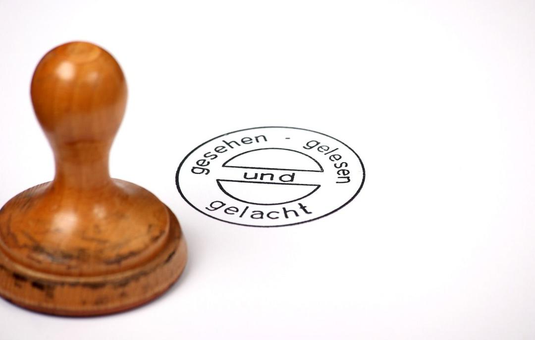 rubber stamp, wooden stamp, round, seen, read, laughing, logo, seal, funny